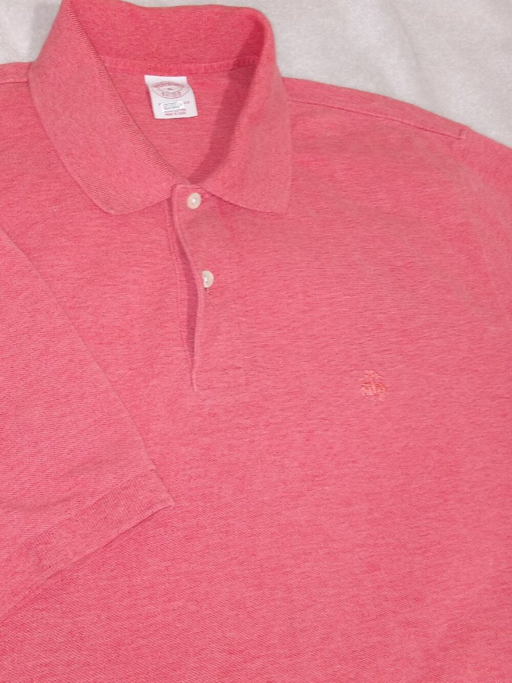Brooks Brothers Polo Shirt Mens XL Red Heather Cotton Short Sleeve Classic Logo
